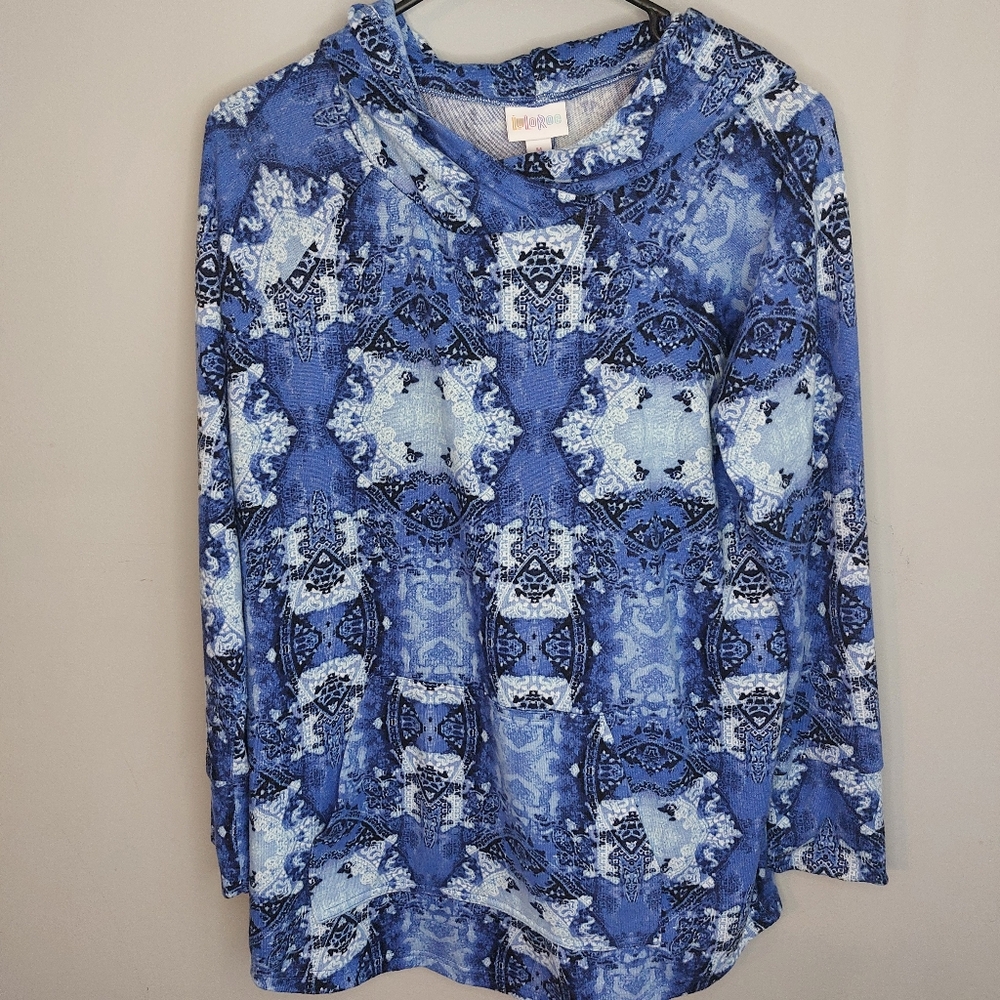 Lularoe Medium Amber. Blue Pullover Hoodie‎